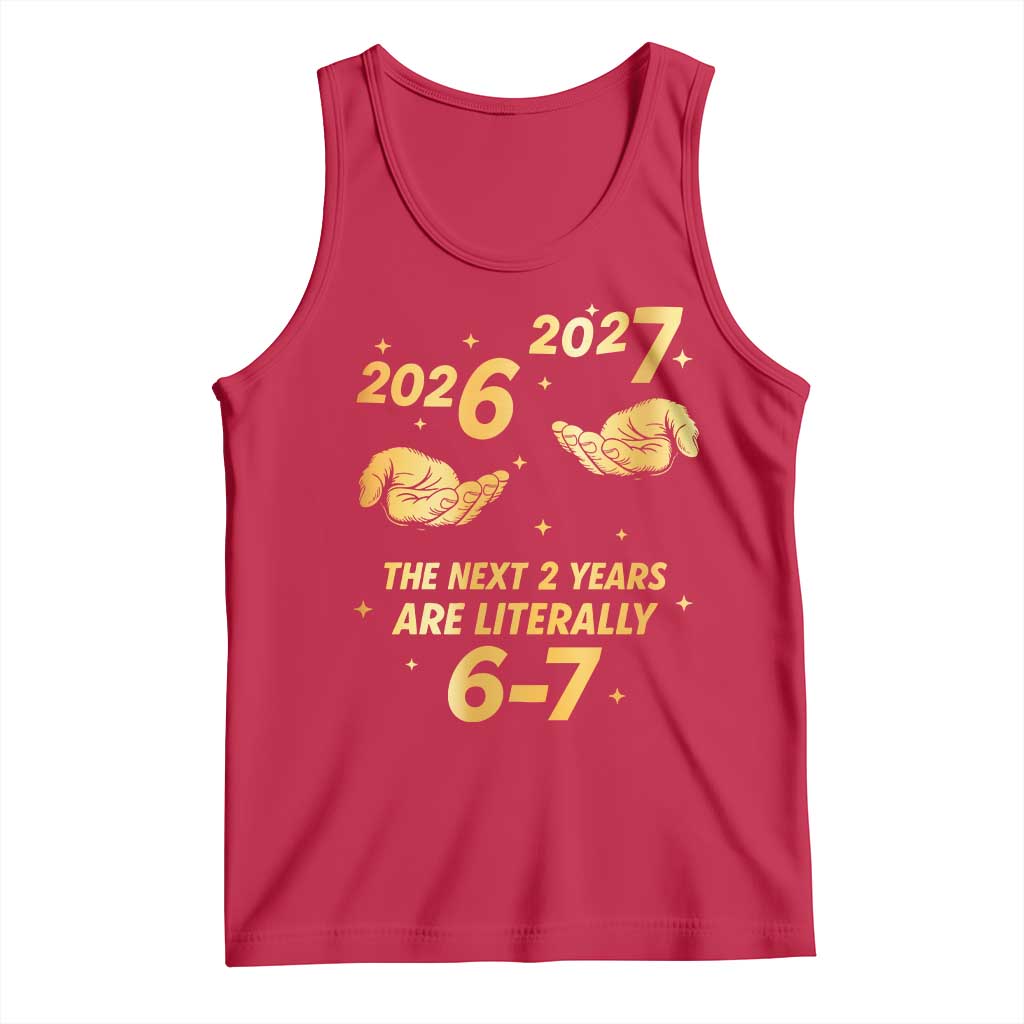 Funny 67 New Years Eve Tank Top Six Seven Boys Kids NYE Party 6 7 Meme TS10 Red Print Your Wear