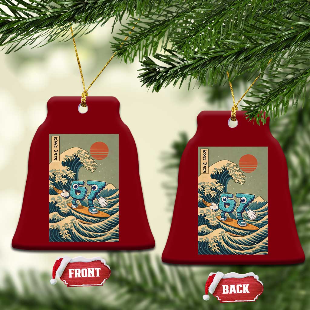 67 Surfing Japanese Ceramic Ornament Funny Great Wave Off Kanagawa Six Seven Brainrot Meme TS10 Print Your Wear