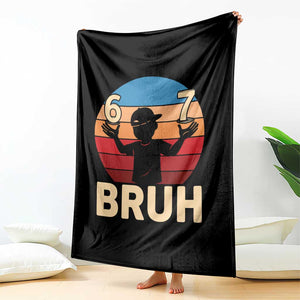 Bruh 67 Meme Throw Blanket Funny Six Seven Meme 6 7 Numbers Kid Gen Alpha TS10 Print Your Wear