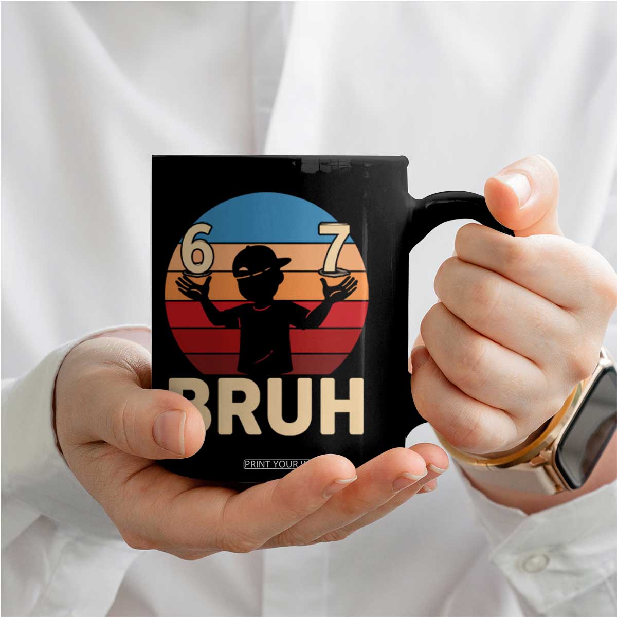 Bruh 67 Meme Coffee Mug Funny Six Seven Meme 6 7 Numbers Kid Gen Alpha TS10 Print Your Wear
