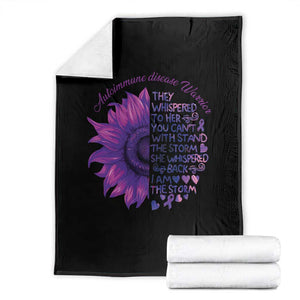 Autoimmune Disease Awereness Throw Blanket I Am The Storm Purple Ribbon TS10 Black Print Your Wear