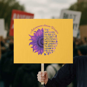 Autoimmune Disease Awereness Protest Sign I Am The Storm Purple Ribbon TS10 Horizontal 18" × 24" Yellow Print Your Wear
