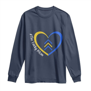 Down Syndrome Mom Long Sleeve Shirt Love Heart Three Arrows Lucky Mama T21 321 TS10 Navy Print Your Wear