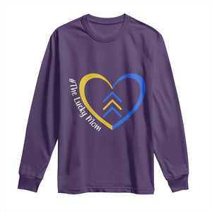 Down Syndrome Mom Long Sleeve Shirt Love Heart Three Arrows Lucky Mama T21 321 TS10 Purple Print Your Wear