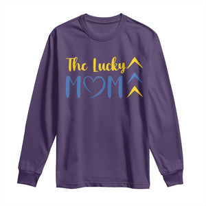 Down Syndrome Mom Long Sleeve Shirt Three Arrows The Lucky Mama T21 321 TS10 Purple Print Your Wear