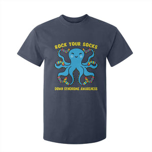 World Down Syndrome Day T Shirt For Kid Octopus Rock Your Sock Support 321 TS10 Navy Print Your Wear