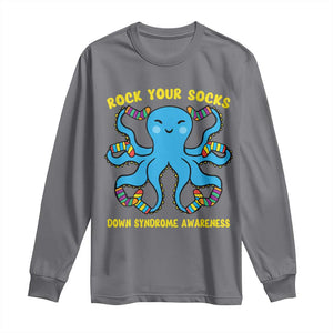 World Down Syndrome Day Long Sleeve Shirt Octopus Rock Your Sock Support 321 TS10 Charcoal Print Your Wear