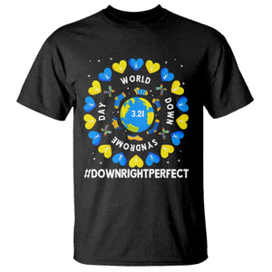 World Down Syndrome Day T Shirt 321 Awareness Support Blue Yellow Ribbon Down Right Perfect TS10 Black Print Your Wear
