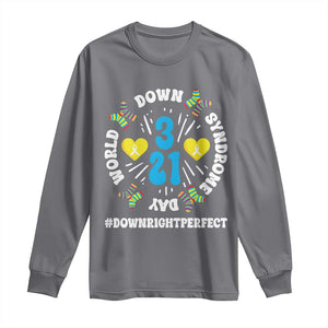 World Down Syndrome Day Long Sleeve Shirt 321 Awareness Support Blue Yellow Ribbon TS10 Charcoal Print Your Wear