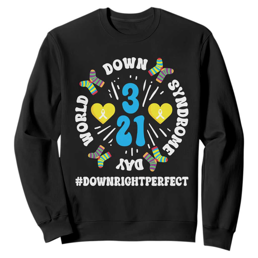 World Down Syndrome Day Sweatshirt 321 Awareness Support Blue Yellow Ribbon TS10 Black Print Your Wear