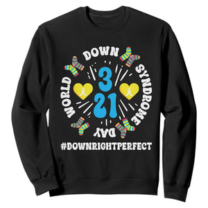 World Down Syndrome Day Sweatshirt 321 Awareness Support Blue Yellow Ribbon TS10 Black Print Your Wear