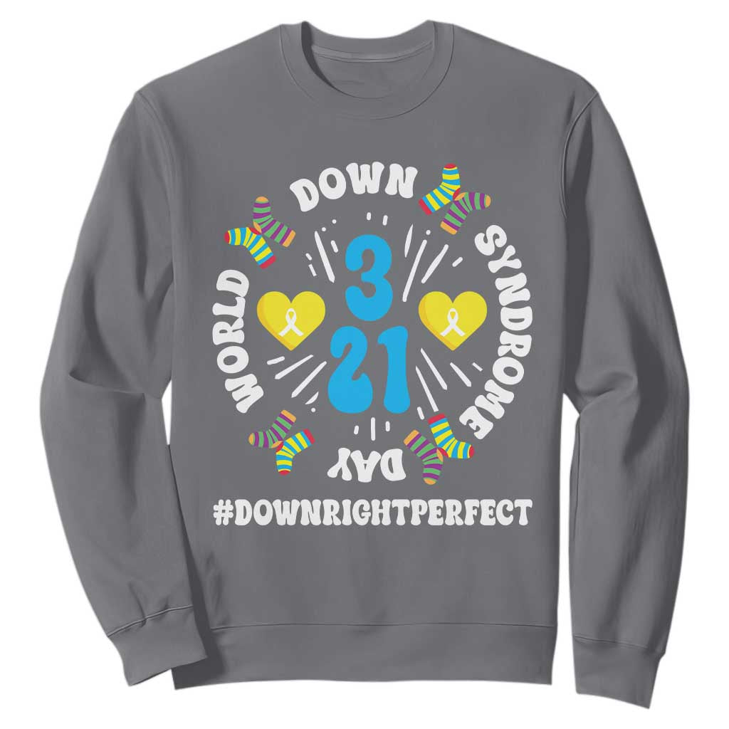 World Down Syndrome Day Sweatshirt 321 Awareness Support Blue Yellow Ribbon TS10 Charcoal Print Your Wear