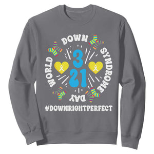 World Down Syndrome Day Sweatshirt 321 Awareness Support Blue Yellow Ribbon TS10 Charcoal Print Your Wear