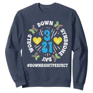 World Down Syndrome Day Sweatshirt 321 Awareness Support Blue Yellow Ribbon TS10 Navy Print Your Wear