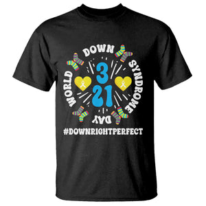 World Down Syndrome Day T Shirt 321 Awareness Support Blue Yellow Ribbon TS10 Black Print Your Wear