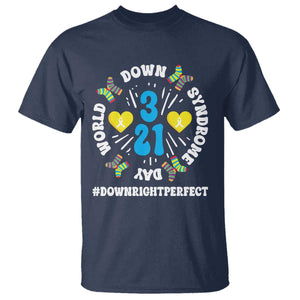 World Down Syndrome Day T Shirt 321 Awareness Support Blue Yellow Ribbon TS10 Navy Print Your Wear