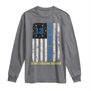 World Down Syndrome Day Long Sleeve Shirt Blue Yellow Ribbon American Flag 321 TS10 Charcoal Print Your Wear