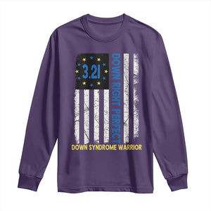 World Down Syndrome Day Long Sleeve Shirt Blue Yellow Ribbon American Flag 321 TS10 Purple Print Your Wear