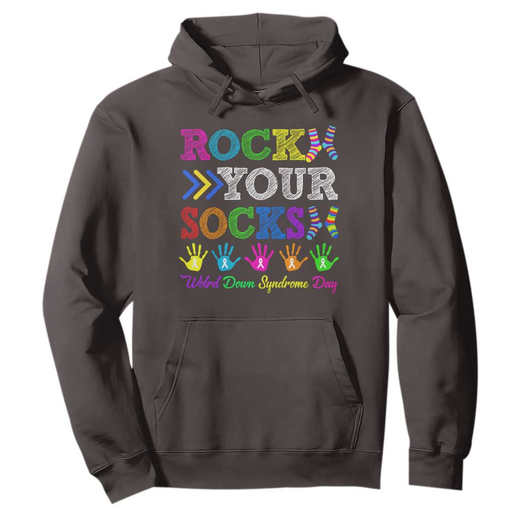World Down Syndrome Day Hoodie Rock Your Socks Awareness Support 321 TS10 Dark Chocolate Print Your Wear