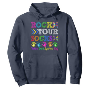 World Down Syndrome Day Hoodie Rock Your Socks Awareness Support 321 TS10 Navy Print Your Wear