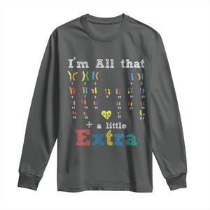 World Down Syndrome Day Long Sleeve Shirt 321 Awareness Support All That Little Extra T21 TS10 Dark Heather Print Your Wear