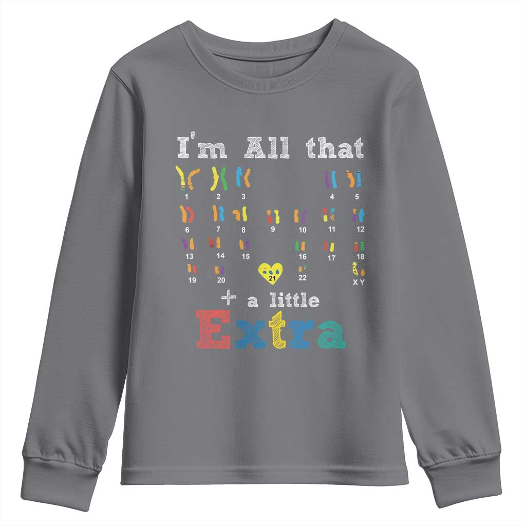 World Down Syndrome Day Youth Sweatshirt 321 Awareness Support All That Little Extra T21 TS10 Charcoal Print Your Wear