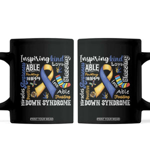 Down Syndrome Awareness Coffee Mug Rock Your Socks Different Not Less TS10 Black Print Your Wear
