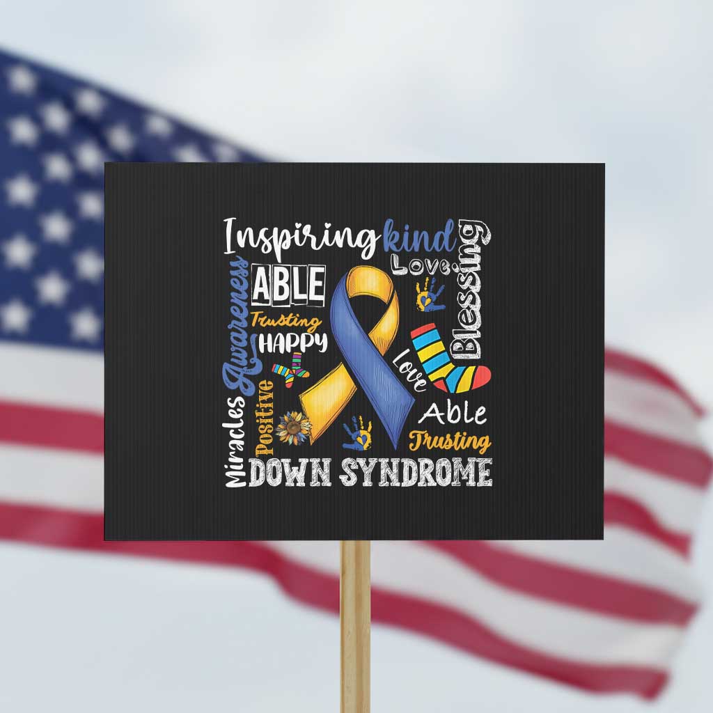 Down Syndrome Awareness Protest Sign Rock Your Socks Different Not Less TS10 Horizontal 18