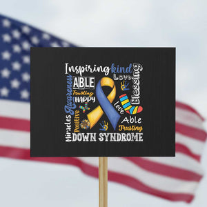 Down Syndrome Awareness Protest Sign Rock Your Socks Different Not Less TS10 Horizontal 18" × 24" Black Print Your Wear