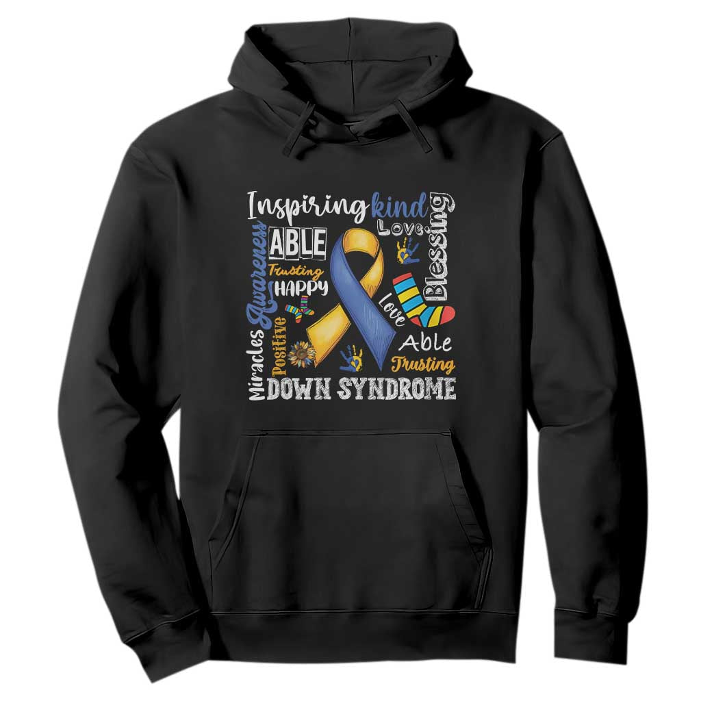 Down Syndrome Awareness Hoodie Rock Your Socks Different Not Less TS10 Black Print Your Wear