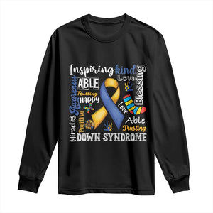 Down Syndrome Awareness Long Sleeve Shirt Rock Your Socks Different Not Less TS10 Black Print Your Wear