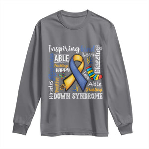 Down Syndrome Awareness Long Sleeve Shirt Rock Your Socks Different Not Less TS10 Charcoal Print Your Wear