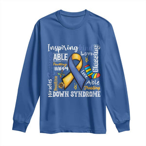 Down Syndrome Awareness Long Sleeve Shirt Rock Your Socks Different Not Less TS10 Royal Blue Print Your Wear