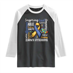 Down Syndrome Awareness Raglan Shirt Rock Your Socks Different Not Less TS10 Black White Print Your Wear
