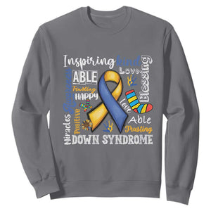 Down Syndrome Awareness Sweatshirt Rock Your Socks Different Not Less TS10 Charcoal Print Your Wear