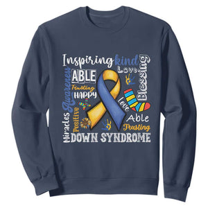 Down Syndrome Awareness Sweatshirt Rock Your Socks Different Not Less TS10 Navy Print Your Wear
