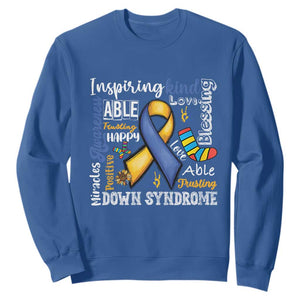 Down Syndrome Awareness Sweatshirt Rock Your Socks Different Not Less TS10 Royal Blue Print Your Wear