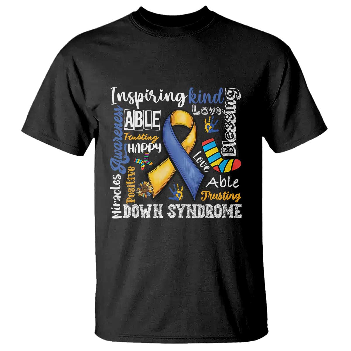 Down Syndrome Awareness T Shirt Rock Your Socks Different Not Less TS10 Black Print Your Wear