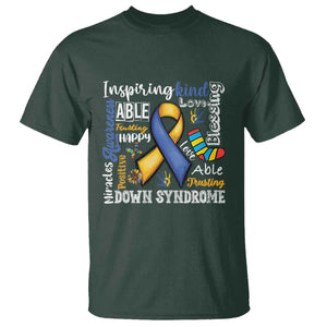 Down Syndrome Awareness T Shirt Rock Your Socks Different Not Less TS10 Dark Forest Green Print Your Wear