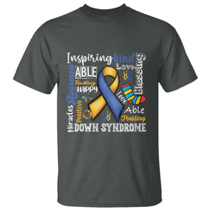 Down Syndrome Awareness T Shirt Rock Your Socks Different Not Less TS10 Dark Heather Print Your Wear