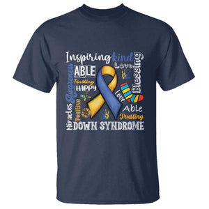 Down Syndrome Awareness T Shirt Rock Your Socks Different Not Less TS10 Navy Print Your Wear