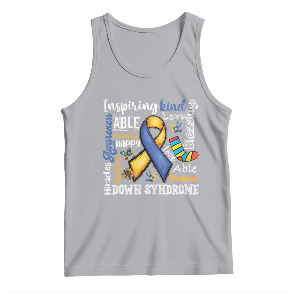 Down Syndrome Awareness Tank Top Rock Your Socks Different Not Less TS10 Athletic Heather Print Your Wear