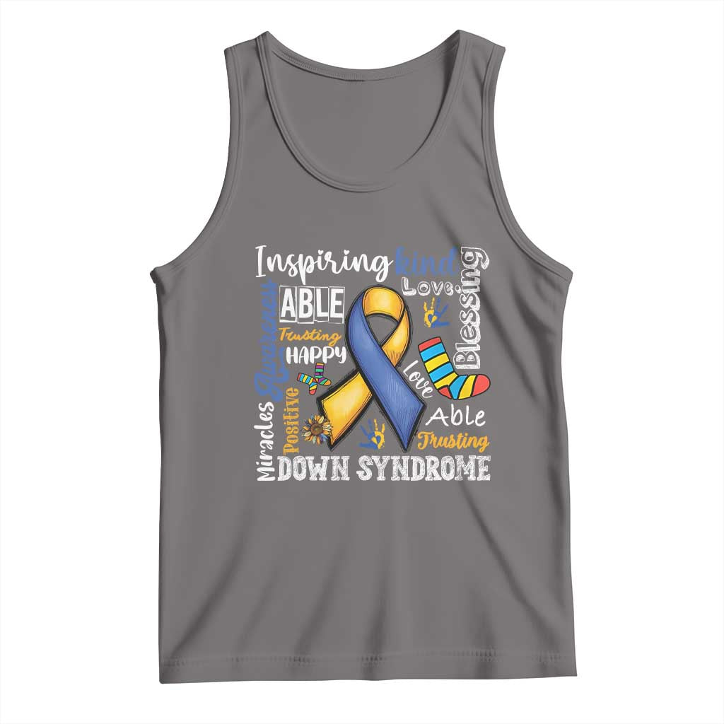 Down Syndrome Awareness Tank Top Rock Your Socks Different Not Less TS10 Deep Heather Print Your Wear