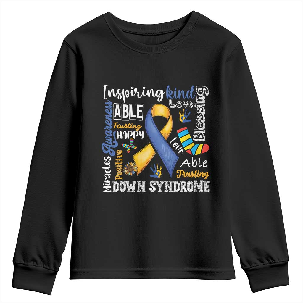 Down Syndrome Awareness Youth Sweatshirt Rock Your Socks Different Not Less TS10 Black Print Your Wear