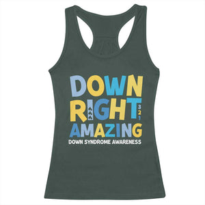 World Down Syndrome Day Racerback Tank Top 321 Awareness Support Down Right Amazing Three Arrows TS10 Dark Forest Green Print Your Wear