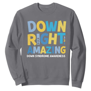 World Down Syndrome Day Sweatshirt 321 Awareness Support Down Right Amazing Three Arrows TS10 Charcoal Print Your Wear