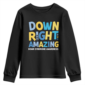 World Down Syndrome Day Youth Sweatshirt 321 Awareness Support Down Right Amazing Three Arrows TS10 Black Print Your Wear