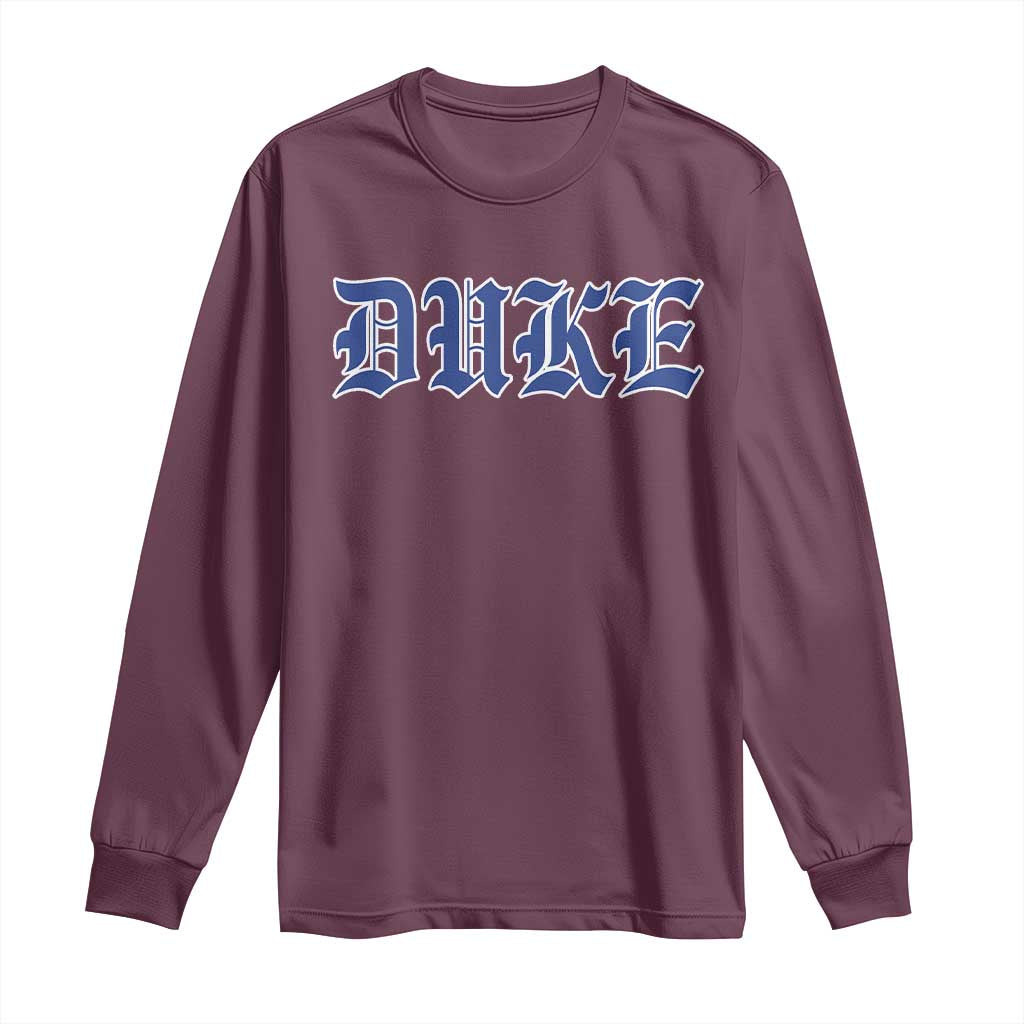 Duke Long Sleeve Shirt Vintage City TS10 Maroon Print Your Wear