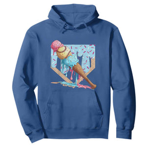 Baseball Ice Cream Dripping Hoodie Baseball Bat Home Plate Drip TS10 Royal Blue Print Your Wear