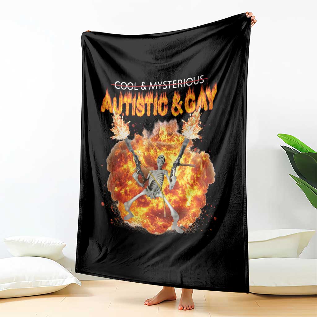 Autistic And Gay Skeleton Explosion Throw Blanket TS10 Print Your Wear